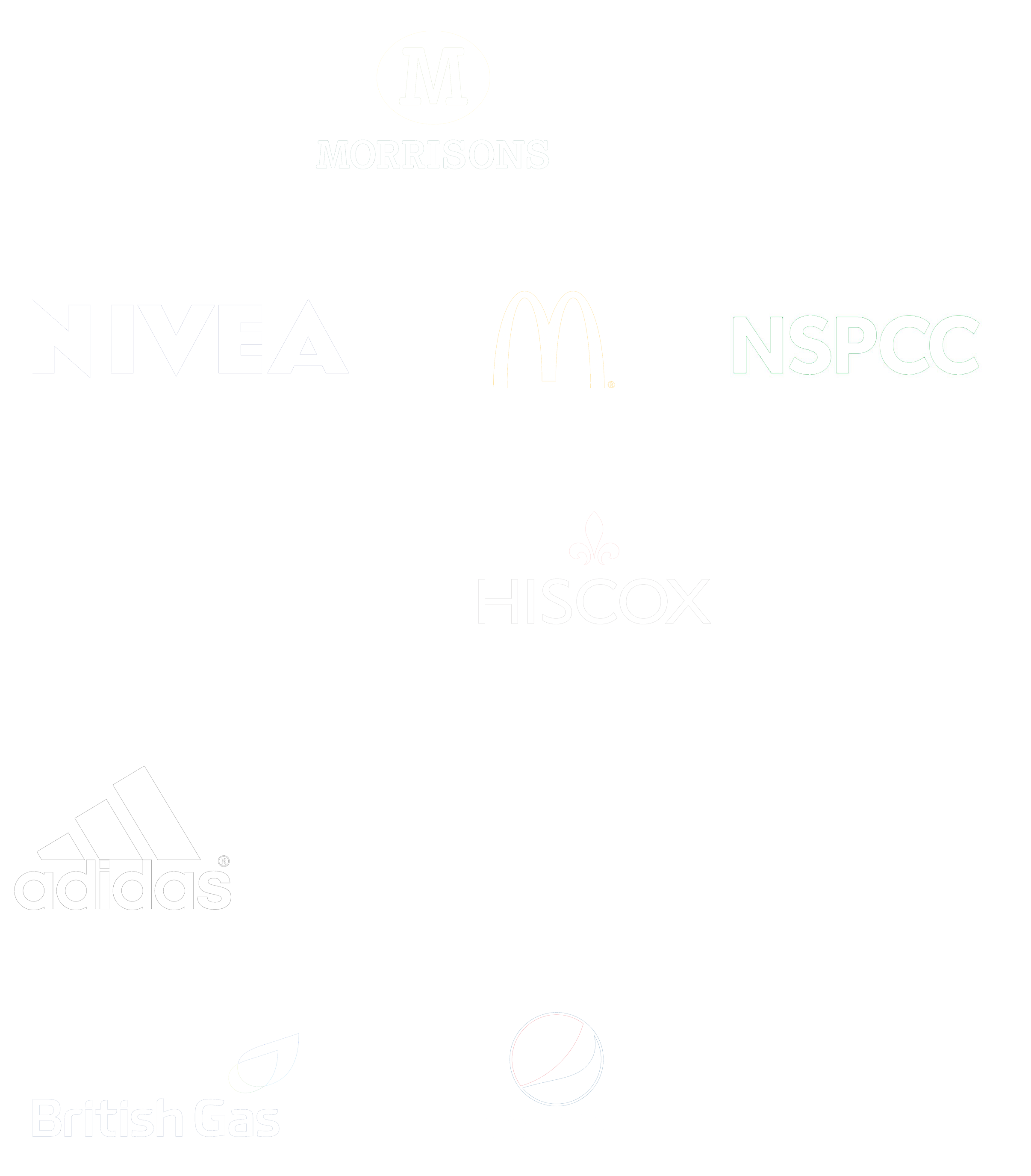 Saeley Ewan Johnson CLients: Adidas, Nivea, American Express, British Gas, Hiscox, Morrisons, Thomas Cook, MacMIllen, Rimmel London, McDonalds, Citroen, Pepsi Max, Walkers, Royal Caribbean, NSPCC, easyJet
, Very.co.uk